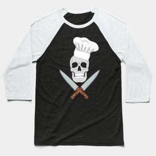 Badass Chef Skull Baseball T-Shirt